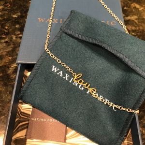 Waxing Poetic Script Love Necklace